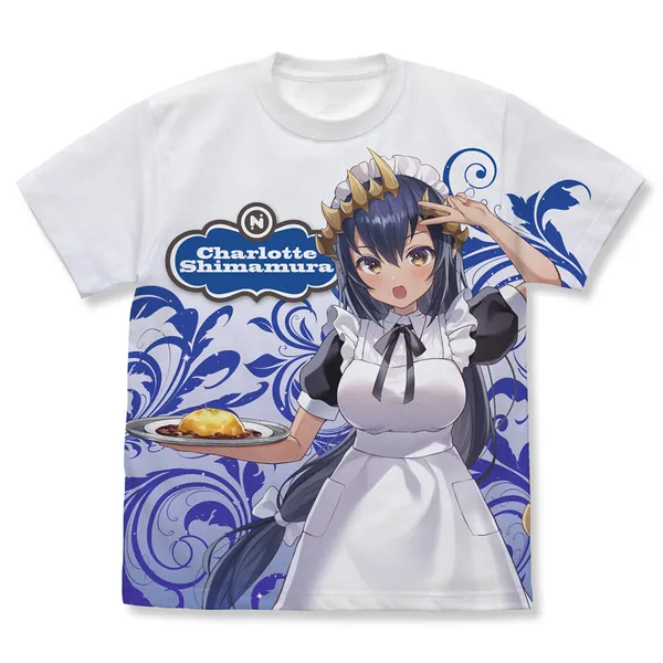 島村シャルロット フルグラフィックTシャツ キュアメイドカフェver.